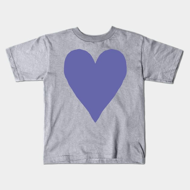 Very Peri Periwinkle Blue Heart Color of the Year 2022 Kids T-Shirt by ellenhenryart